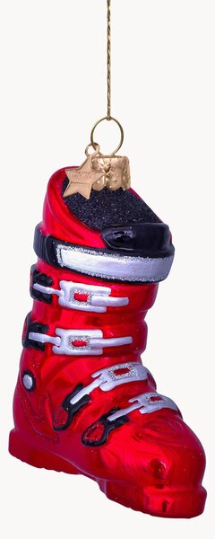 Ručne fúkaná vianočná ozdoba Ski Shoe