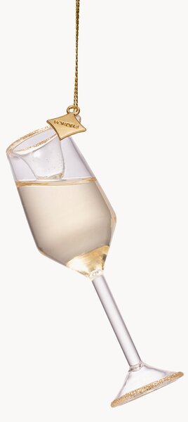 Ručne fúkaná vianočná ozdoba Champagne Glass