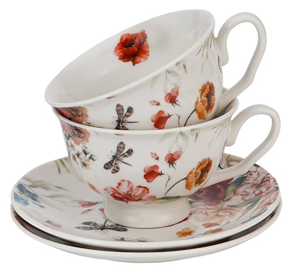Porcelánová šálka na nohe s podšálkou Royal Rebecca 250 ml sada 2ks