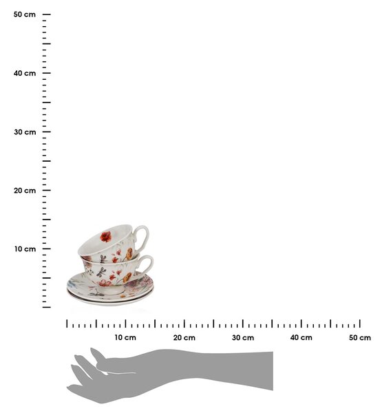 Porcelánová šálka na nohe s podšálkou Royal Rebecca 250 ml sada 2ks