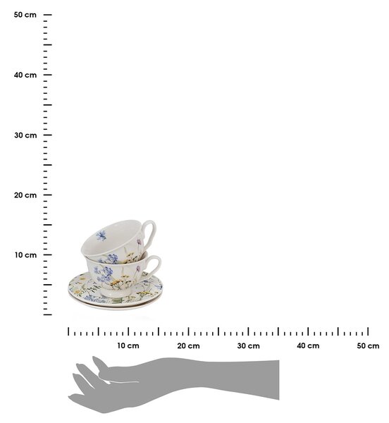 Porcelánová šálka na nohe s podšálkou Royal Melody 250 ml sada 2ks