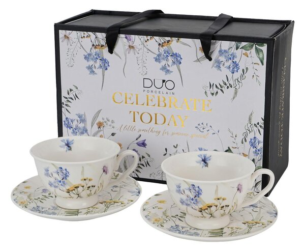 Porcelánová šálka na nohe s podšálkou Royal Melody 250 ml sada 2ks