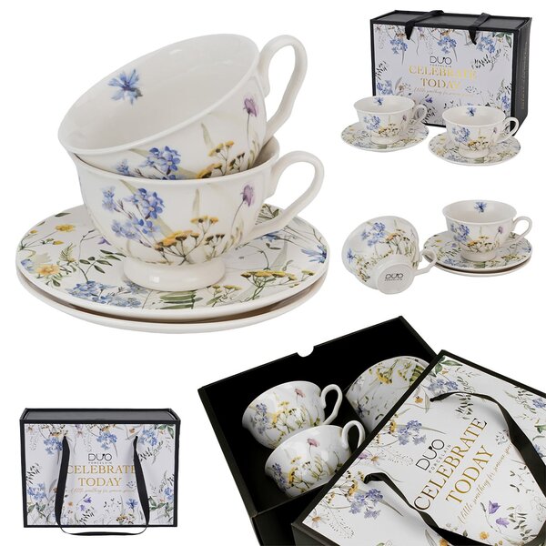 Porcelánová šálka na nohe s podšálkou Royal Melody 250 ml sada 2ks