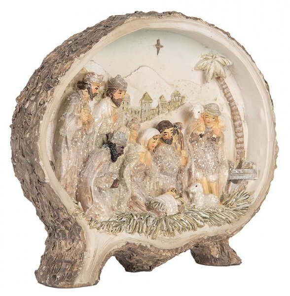 Béžová vianočná dekorácia Betlehem Nativity Scene - 18*4*15 cm - Clayre & Eef