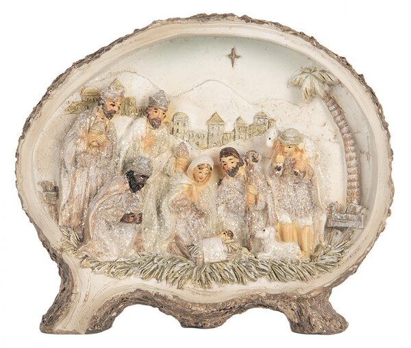 Béžová vianočná dekorácia Betlehem Nativity Scene - 18*4*15 cm - Clayre & Eef