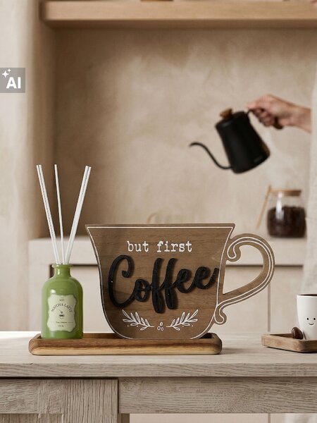 Sinsay - Stojaca dekorácia v tvare šálky s nápisom Coffee - béžová