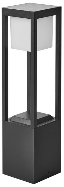 Vonkajšie solárne stĺpikové LED svietidlo čierne kovové 60 cm záhradné osvetlenie chodníka solárny panel