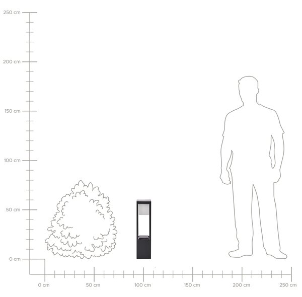 Vonkajšie solárne stĺpikové LED svietidlo čierne kovové 60 cm záhradné osvetlenie chodníka solárny panel