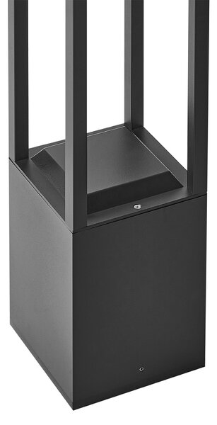 Vonkajšie solárne stĺpikové LED svietidlo čierne kovové 60 cm záhradné osvetlenie chodníka solárny panel