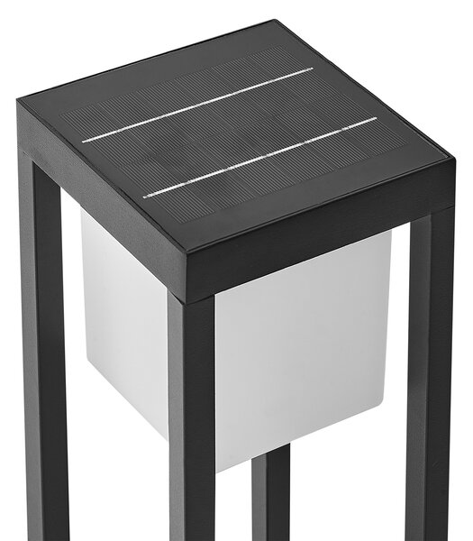 Vonkajšie solárne stĺpikové LED svietidlo čierne kovové 60 cm záhradné osvetlenie chodníka solárny panel