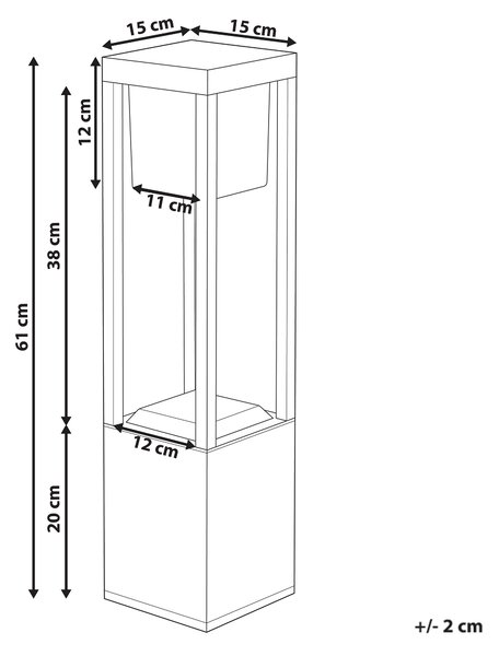 Vonkajšie solárne stĺpikové LED svietidlo čierne kovové 60 cm záhradné osvetlenie chodníka solárny panel