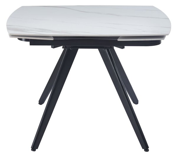 Dekorstudio Rozkladací jedálenský stôl s mramorovou doskou 120-180x80 cm - biely