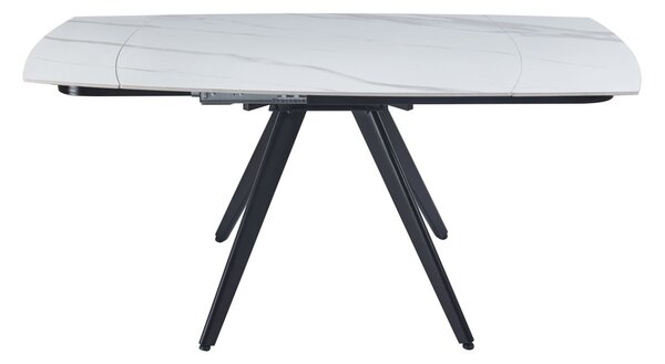 Dekorstudio Rozkladací jedálenský stôl s mramorovou doskou 120-180x80 cm - biely
