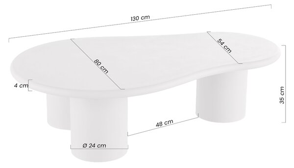 Kávový stolík Gisela 130 cm do obývačky - béžový