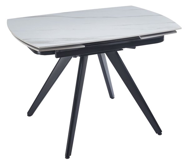 Dekorstudio Rozkladací jedálenský stôl s mramorovou doskou 120-180x80 cm - biely