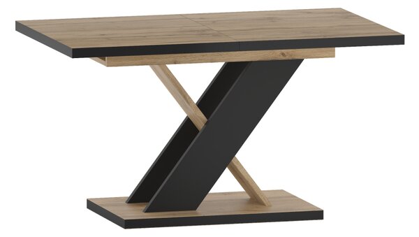 Dekorstudio Rozkladací jedálenský stôl 85x138/208 cm - dub wotan s čiernymi nohami