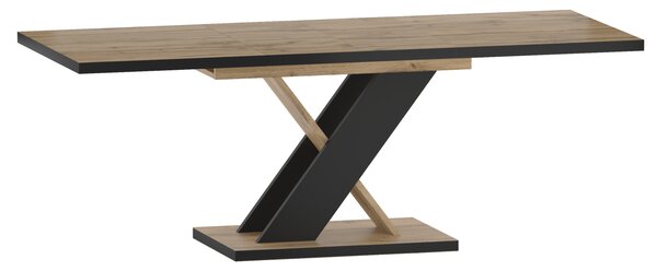 Dekorstudio Rozkladací jedálenský stôl 85x138/208 cm - dub wotan s čiernymi nohami