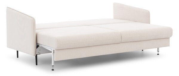 Pohovka s funkciou spania Movani - béžová pletenina Loft 01 / čierne nohy