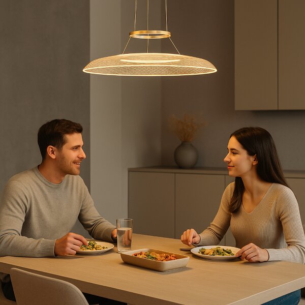 RABALUX 72411 Zofrael závesné svietidlo D500mm LED 24W/2900/1850lm 3000K zlatá, priehľadná