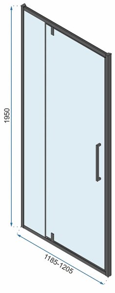 Rea Rapid Swing, 1-krídlové sprchové dvere 120 x 195 cm, 6mm číre sklo, chrómový profil, REA-K5456