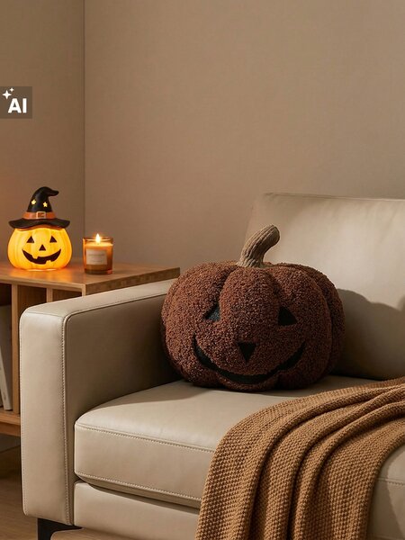 Sinsay - Halloweensky dekoratívny vankúš v tvare tekvice - oranžová