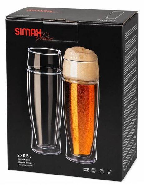 Simax Dvojstenné poháre na pivo EXCLUSIVE 0,5 l 2 ks