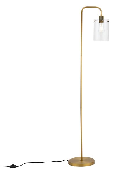 Dizajnová stojaca lampa bronzová s čírym sklom - Domo
