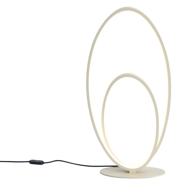 Dizajnová stolná lampa béžová vrátane LED 3-stupňové stmievanie - Boomerang