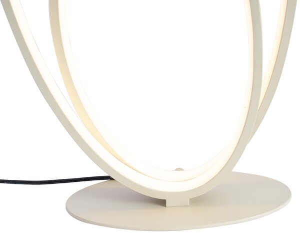 Dizajnová stolná lampa béžová vrátane LED 3-stupňové stmievanie - Boomerang