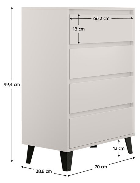 NovýNábytok.sk Komoda Brisas 4 (kašmír). Vlastná spoľahlivá doprava až k Vám domov. 1137704