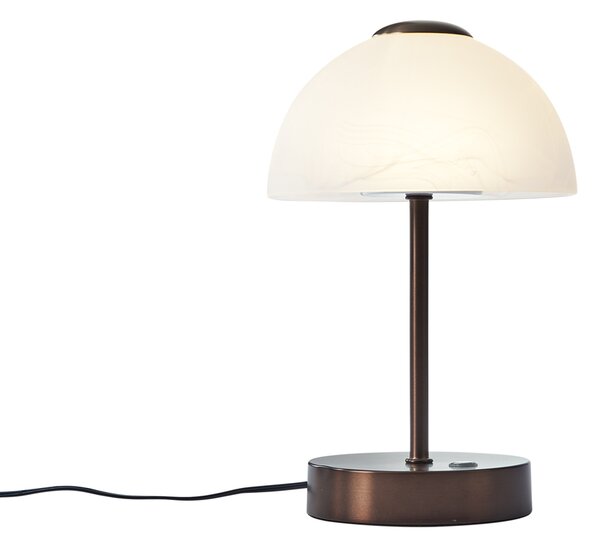 Dizajnová stolná lampa tmavý bronz vrátane LED stmievateľná - Joya