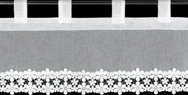 Dekorstudio Záclonka KAJA na dekoračných krúžkoch 150x40 cm - biela