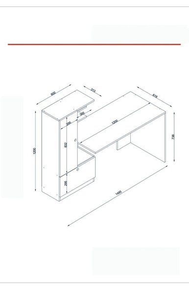 Pracovný stôl 62x120 cm Domingos – Furny Home
