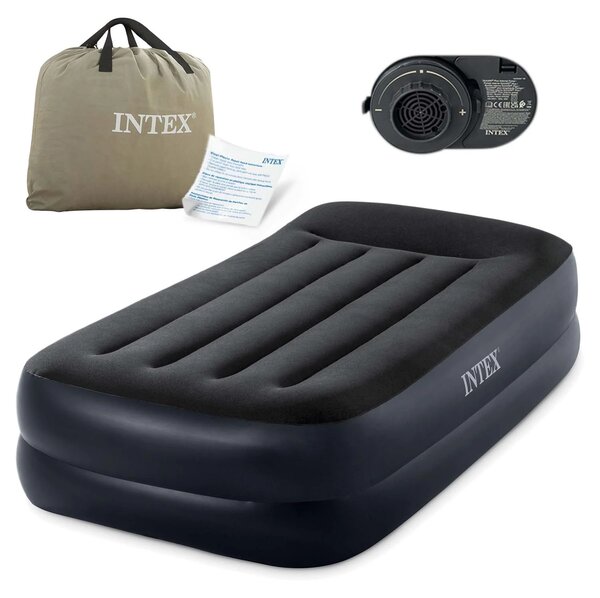 INTEX Nafukovací matrac pre jednu osobu s integrovanou elektrickou pumpou INTEX 64122