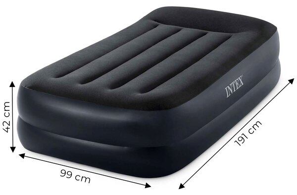 INTEX Nafukovací matrac pre jednu osobu s integrovanou elektrickou pumpou INTEX 64122