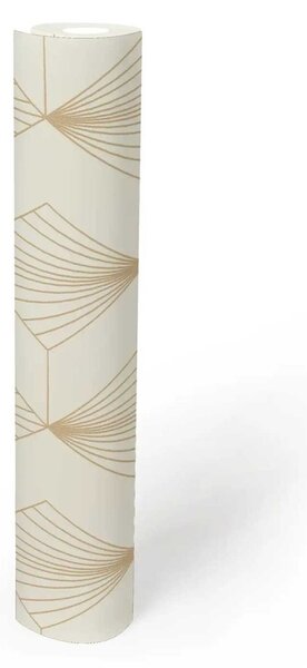 A.S. Création | Vliesová samolepiaca tapeta aktivovaná vodou WOW 78494-1 | 0,53 x 10,05 m | krémová, zlatá