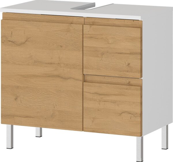 Biela skrinka pod umývadlo v dekore duba 60x56 cm Torrance - Germania