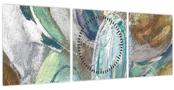 Obraz - Abstraktné maľba postavy (s hodinami) (90x30 cm)