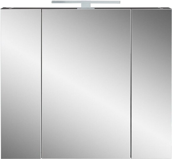 Tmavosivá kúpeľňová skrinka so zrkadlom 76x71 cm - Germania