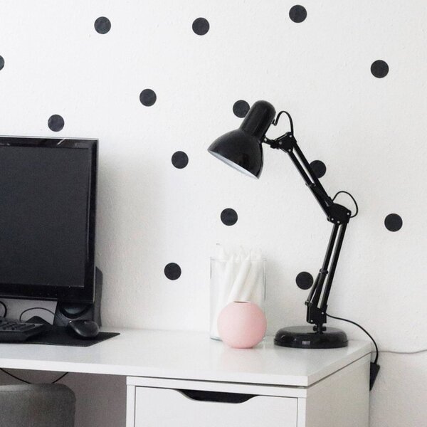 Stolná lampa Hera, čierna, kov, výška 53 cm, E14, Čierna, Pracovňa / Kancelária, kov, Stolová lampa