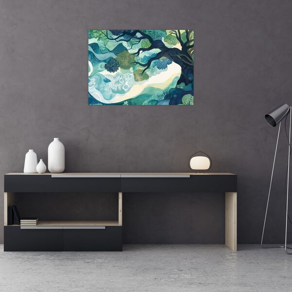 Obraz – Zelená koruna stromu života (70x50 cm)