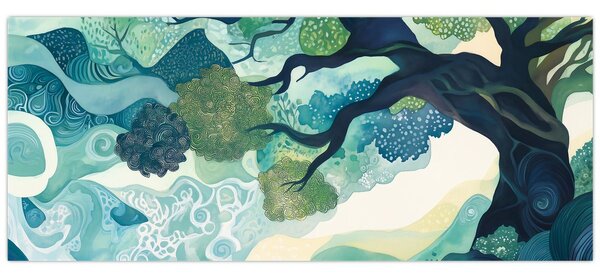 Obraz – Zelená koruna stromu života (120x50 cm)