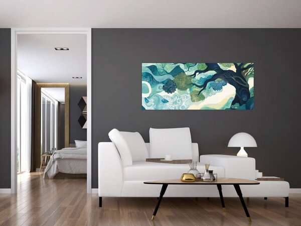 Obraz – Zelená koruna stromu života (120x50 cm)