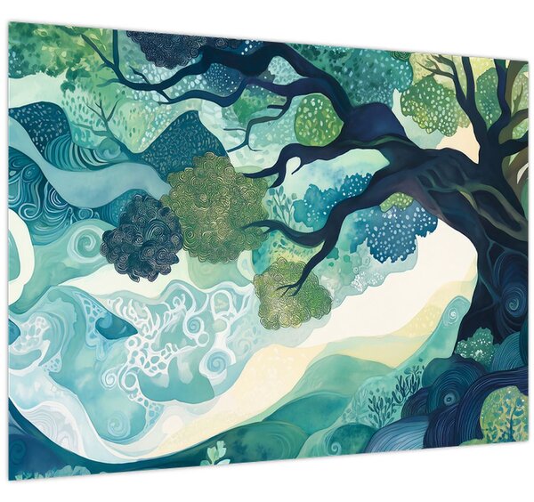 Obraz – Zelená koruna stromu života (70x50 cm)