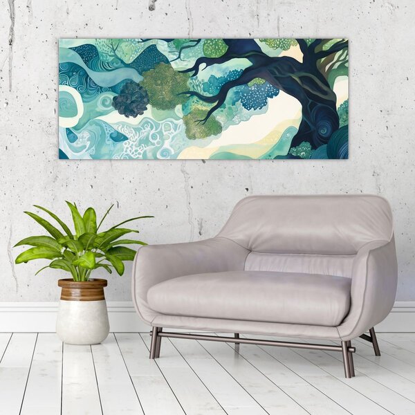 Obraz – Zelená koruna stromu života (120x50 cm)