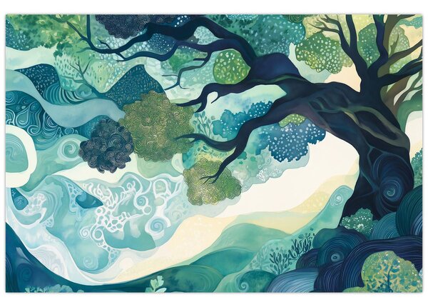Obraz – Zelená koruna stromu života (90x60 cm)