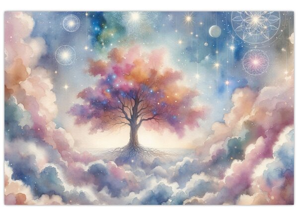 Obraz – Strom života v oblakoch (90x60 cm)