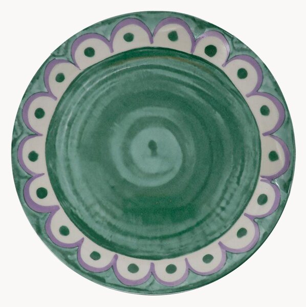 Porcelánové plytké taniere Tangeri Green, 6 ks