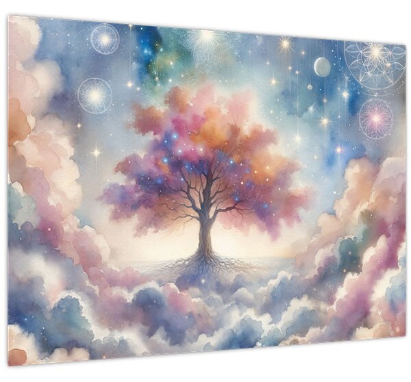Obraz – Strom života v oblakoch (70x50 cm)