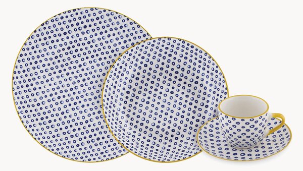 Porcelánová súprava šálok na kávu a tanierov Fuore, 24 ks